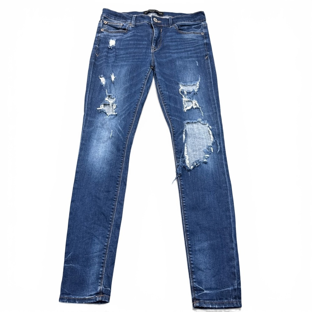 Express Legging‎ Mid Rise Jeans Womens Size 8 Reg Distressed Stretch Denim